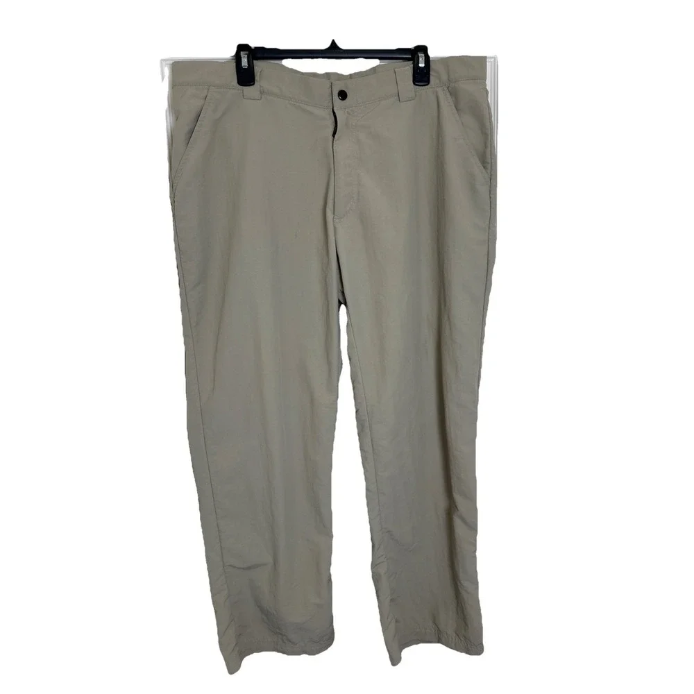 Duluth Trading Company Mens Large Tan Hiking Pants Nylon Quick Dry RN 106803‎